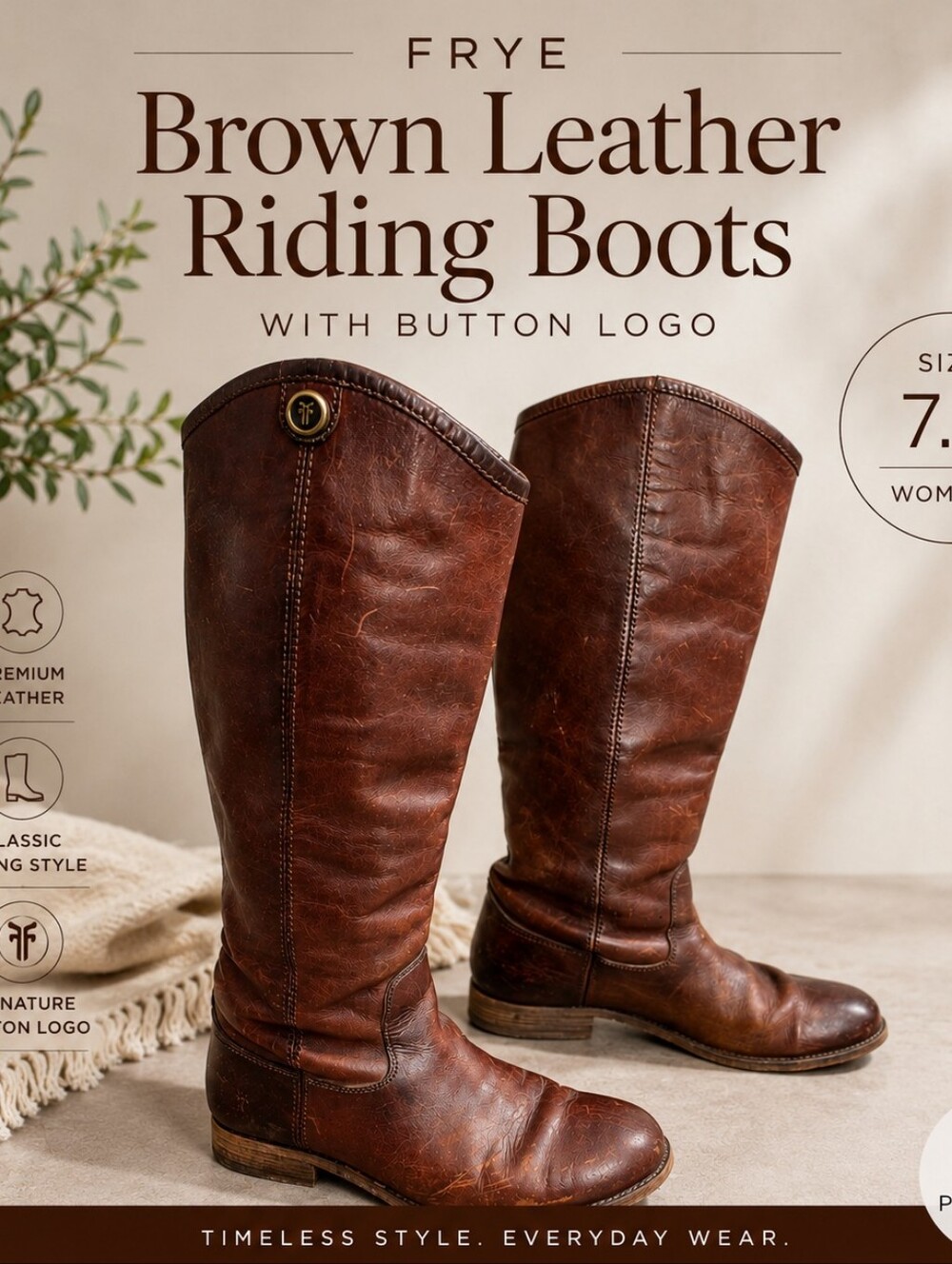 Frye Chestnut Brown Over-the-Knee Riding Boots